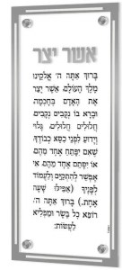 Picture of Lucite Asher Yatzar Wall Hanging Simplistic Design Hebrew Silver 6" x 13"